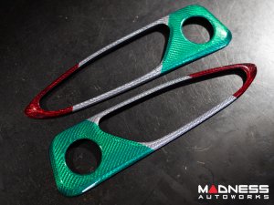 Alfa Romeo Giulia Interior Door Handle Surround Trim Kit - Carbon Fiber - Italian Theme - Feroce Carbon Alfa Romeo Giulia Interior Door Handle Surround Trim Kit - Carbon Fiber - Italian Theme - Feroce Carbon